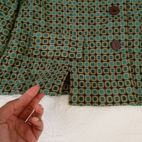 Miss Dorby Womens Geometric Print Button-Up Jacket Size 14 Made In Indonesia - Picture 11 of 11